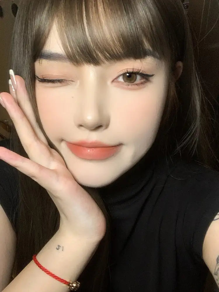 SALE 14.2 Hancon【半年抛】圆溜溜的小鹿眼 镜面膜泥巨水灵通透 微笑弹珠棕