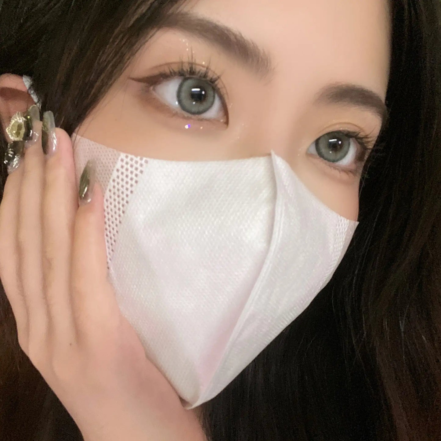 SALE 14.5 Con4U【日抛】 澄澈海蓝色叠加雾蒙蒙灰色调 高冷混血感冰美人
