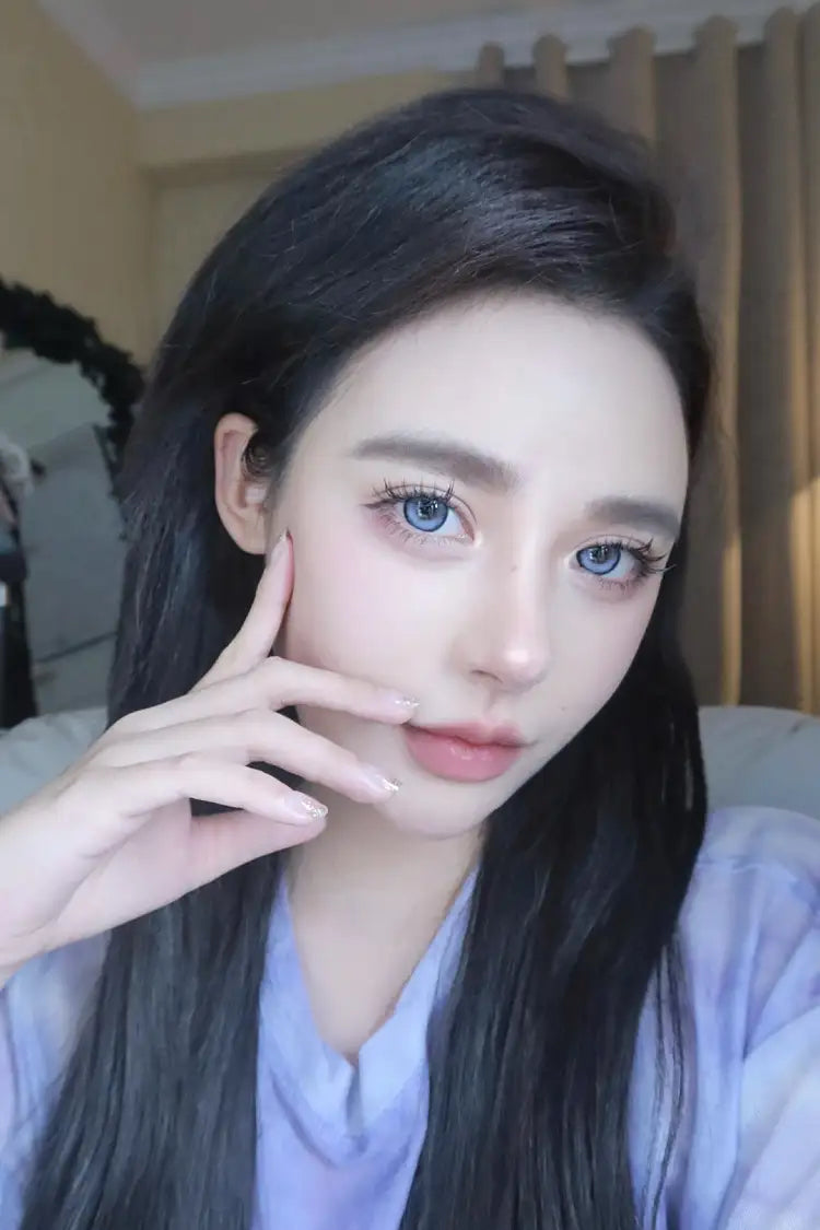 SALE 14.5 Ohcon【半年抛】机械感高光深海宝石蓝 暗黑御姐风丝绒黑锁边 机械姬蓝