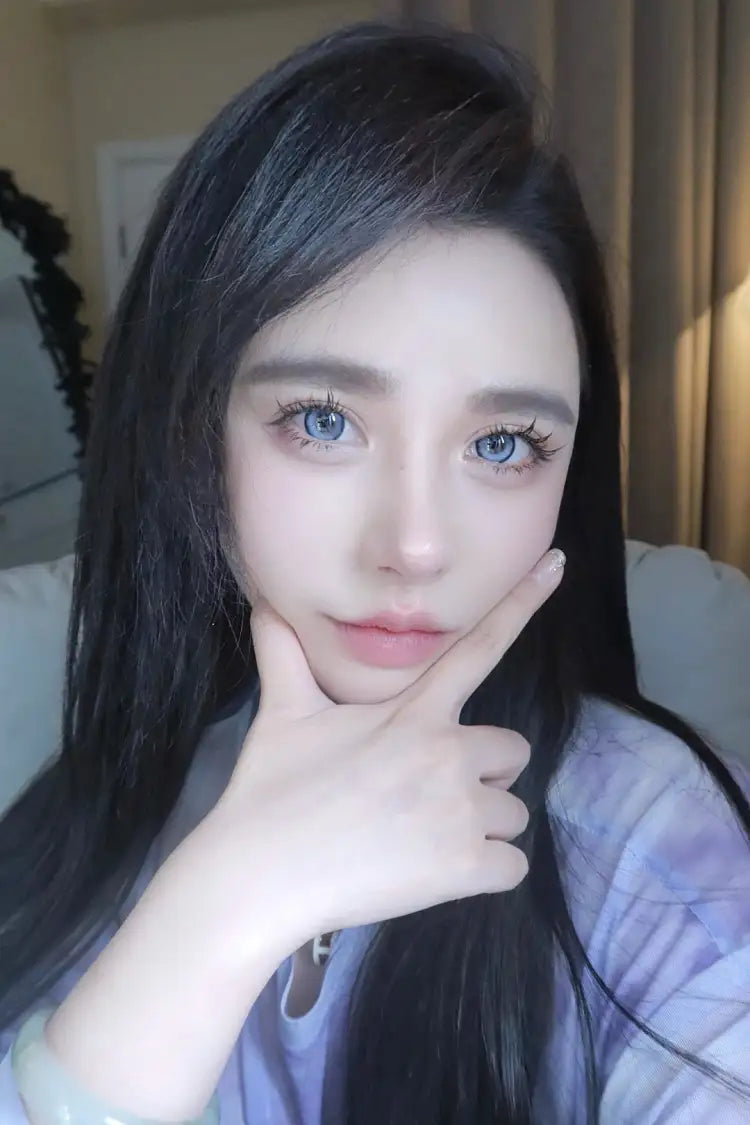 SALE 14.5 Ohcon【半年抛】机械感高光深海宝石蓝 暗黑御姐风丝绒黑锁边 机械姬蓝