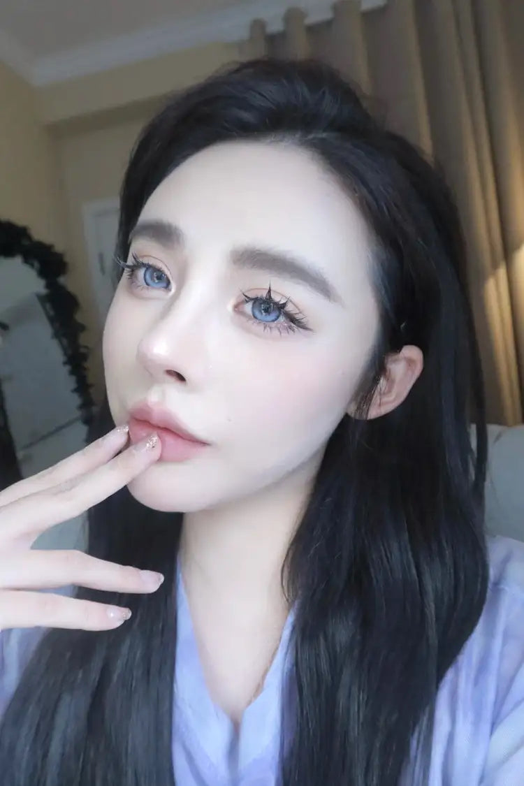 SALE 14.5 Ohcon【半年抛】机械感高光深海宝石蓝 暗黑御姐风丝绒黑锁边 机械姬蓝